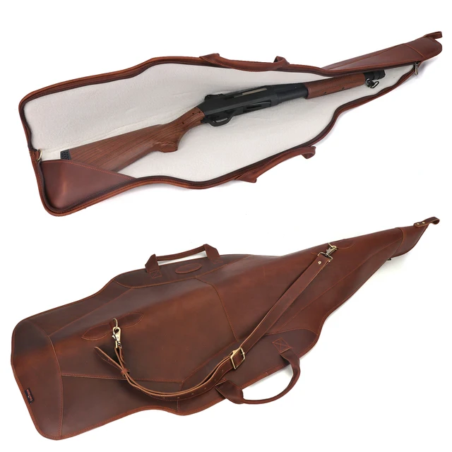 HUNTING MODEL FLEECE PADDED SCOPED BAG GUN SLIP BAG 33 LEATHER