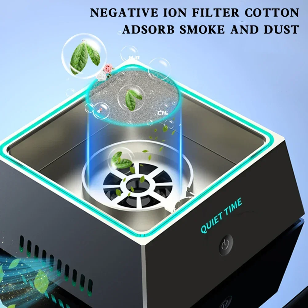 Smart Air Purifier Ashtray with Atmosphere Light for Filtering Second-Hand Smoke From Cigarettes Remove Odor Smoking Accessories