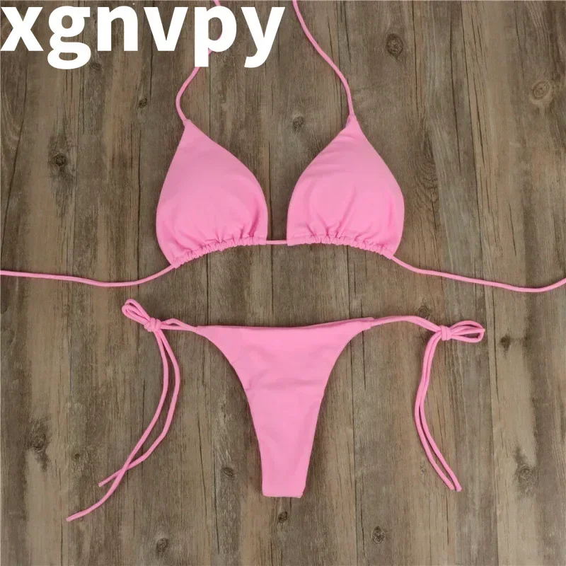Women Bikini Set Push-up Padded Bra Thong Two Pieces Swimwear