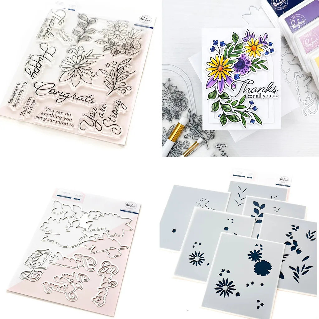 

2023 February Happy For You Metal Cutting Dies Clear Stamps Stencils Scrapbooking Embossed Make Paper Card Album Craft Template