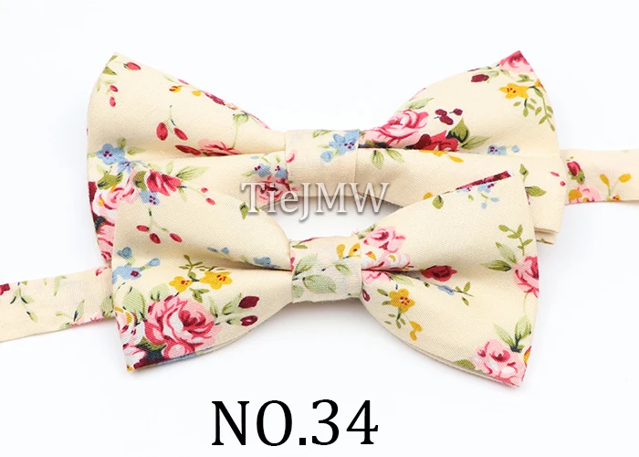 Cotton Floral Parent-Child Bowtie Set Bow Tie Necktie For Men Wedding Party Business Suits Gravata Pink Yellow Butterfly Cravats