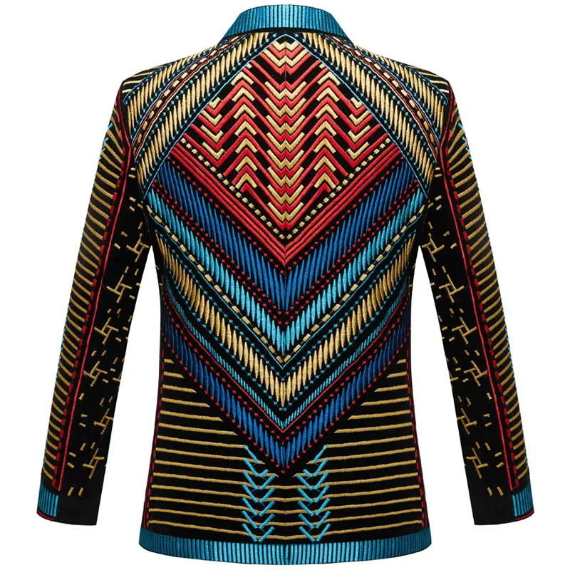 Vintage Colorful Embroidery Suit Jacket 