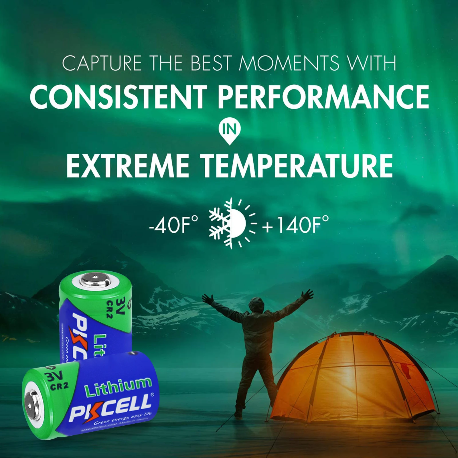 24PCS PKCELL CR2 3V Lithium Photo Size Battery CR2 Lithium Battery CR15H270 3V 850mAh Lithium Photo Battery for Motion Sensors 4