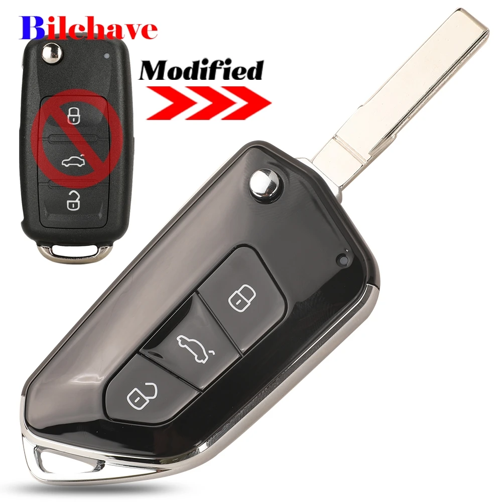 

jingyuqin Modified 3 Buttons Car Flip Folding Remote Key Case Golf 8 Style for VW Golf Tiguan Polo Jetta Skoda Seat 202AD/AJ/L/H