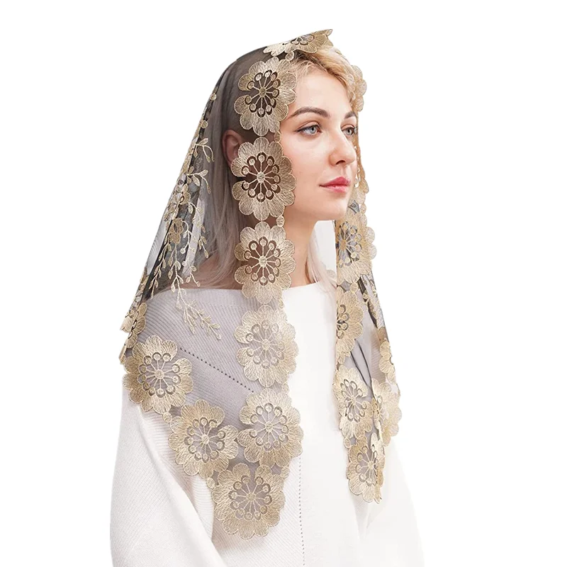 Nuovo Design in stile spagnolo in pizzo Mantilla donna che copre la testa velo cattolico per le donne  320