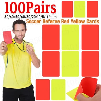 100-1Pairs Soccer Referee Cards Red Card and Yellow Card Football Referee Soccer Accessories Outdoor Survival Equipment