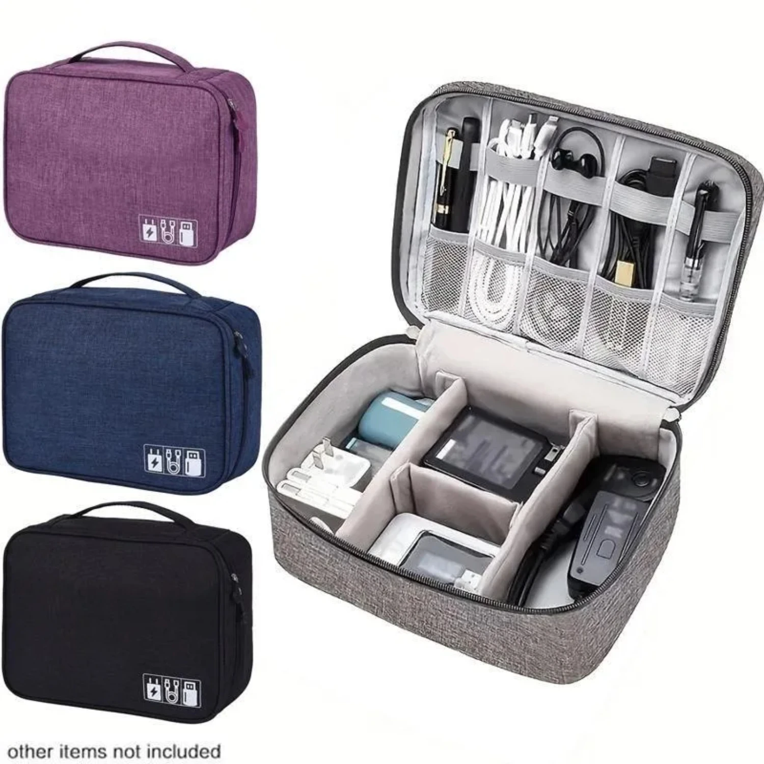 Electronics Organizer Travel Case Water Resistant Cable Organizer Tech Gifts As Accessories Phone Cord