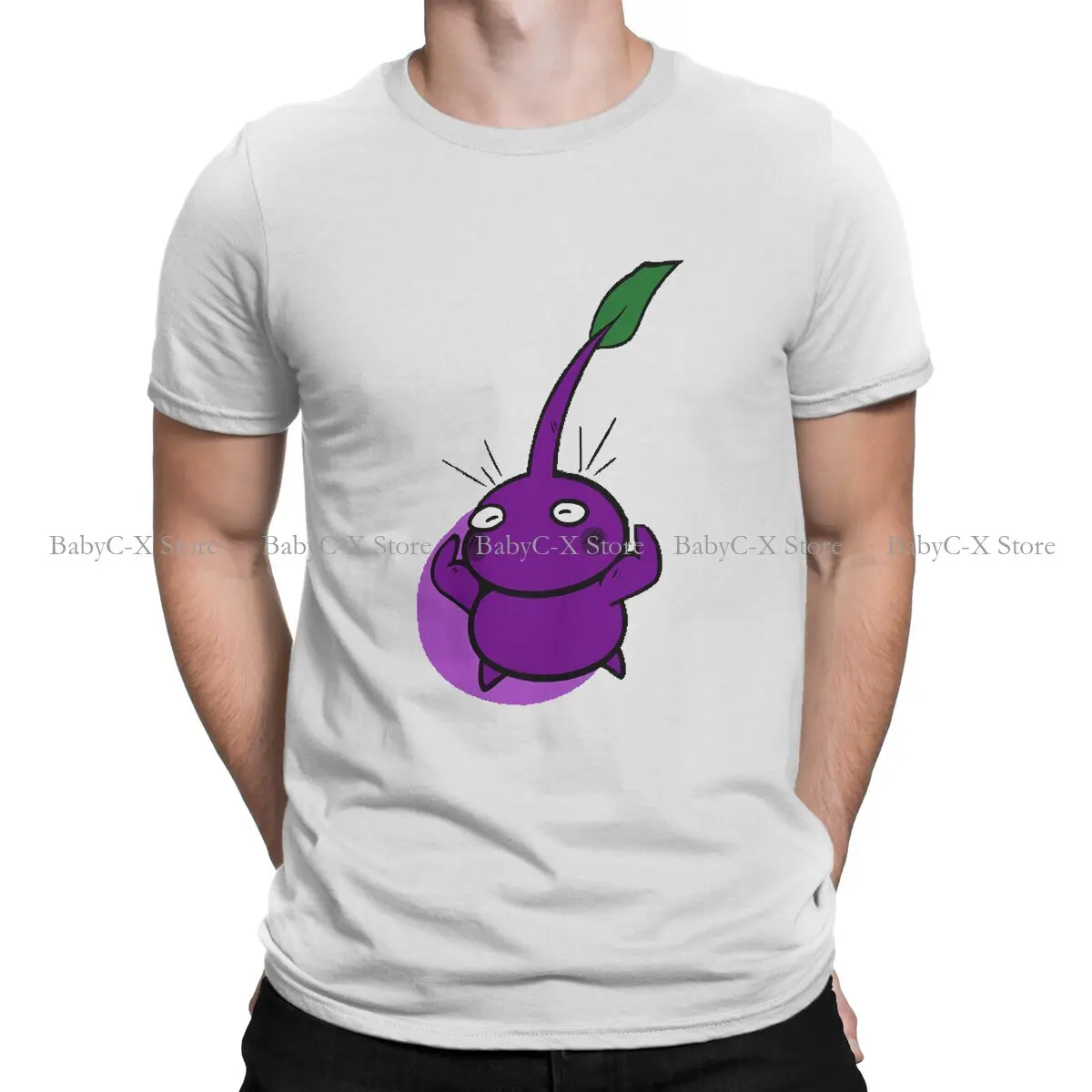 

Фиолетовые модные футболки Pikmin, красочные игровые мужские Графические Топы, футболка с круглым вырезом