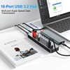 RSHTECH USB C Hub Splitter Individual Touch Switches with 10Gbps USB-A & 2 USB-C Data Ports 7 USB-A 3.0 Ports for Macbook Laptop 3