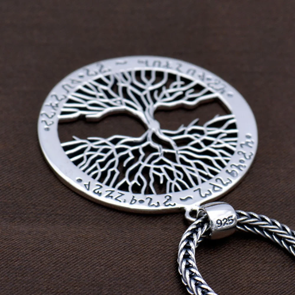Tree of Life Pendant Necklace Norse Vikings Amulet 925 Sterling Silver Jewelry for Women Men