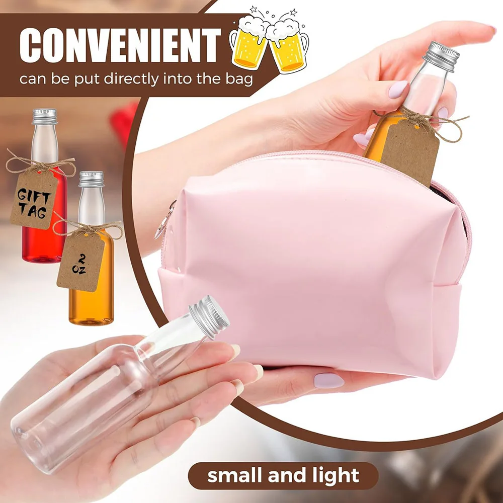 Mini Liquor Bottles Set 2 oz Small Plastic Spirit Bottles Mini Wine Bottles Plastic Alcohol Shot Bottles Party Favors 3