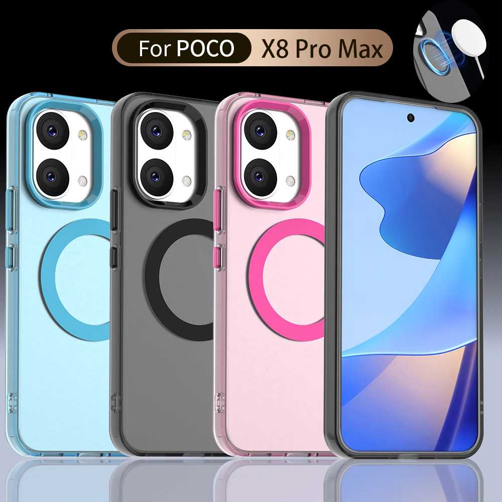 Candy-Colored Transparent Magnetic Phone Case