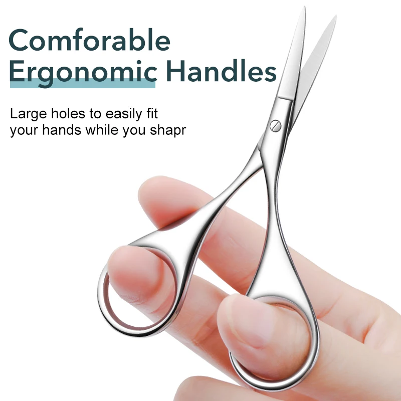 1pcs Beauty Small Eyebrow Scissors Curved Rounded Facial Nose Hair Trimming Tweezer Vibrissa Eyelashes Grooming Makeup Tool 5