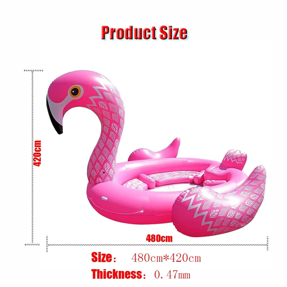 6-8 person Huge Flamingo Pool Float Giant Inflatable Unicorn Swimming Pool Accessories Island Party Floating beach Outdoor Toy