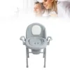 Bedside Commode Toilet Bedside Commode Armrests 3 Levels Height Adjustable with 2 Internal Buckets for Squat Toilet for Elderly 1