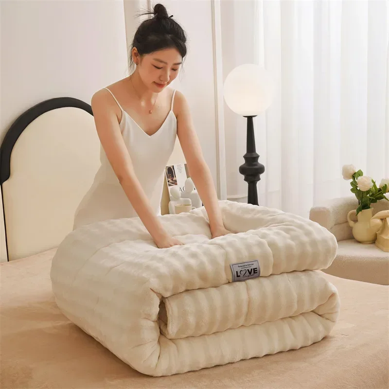 2024 new class A rabbit velvet thick blanket thickened winter quilt core milk velvet winter quilt student dormitory warm 4