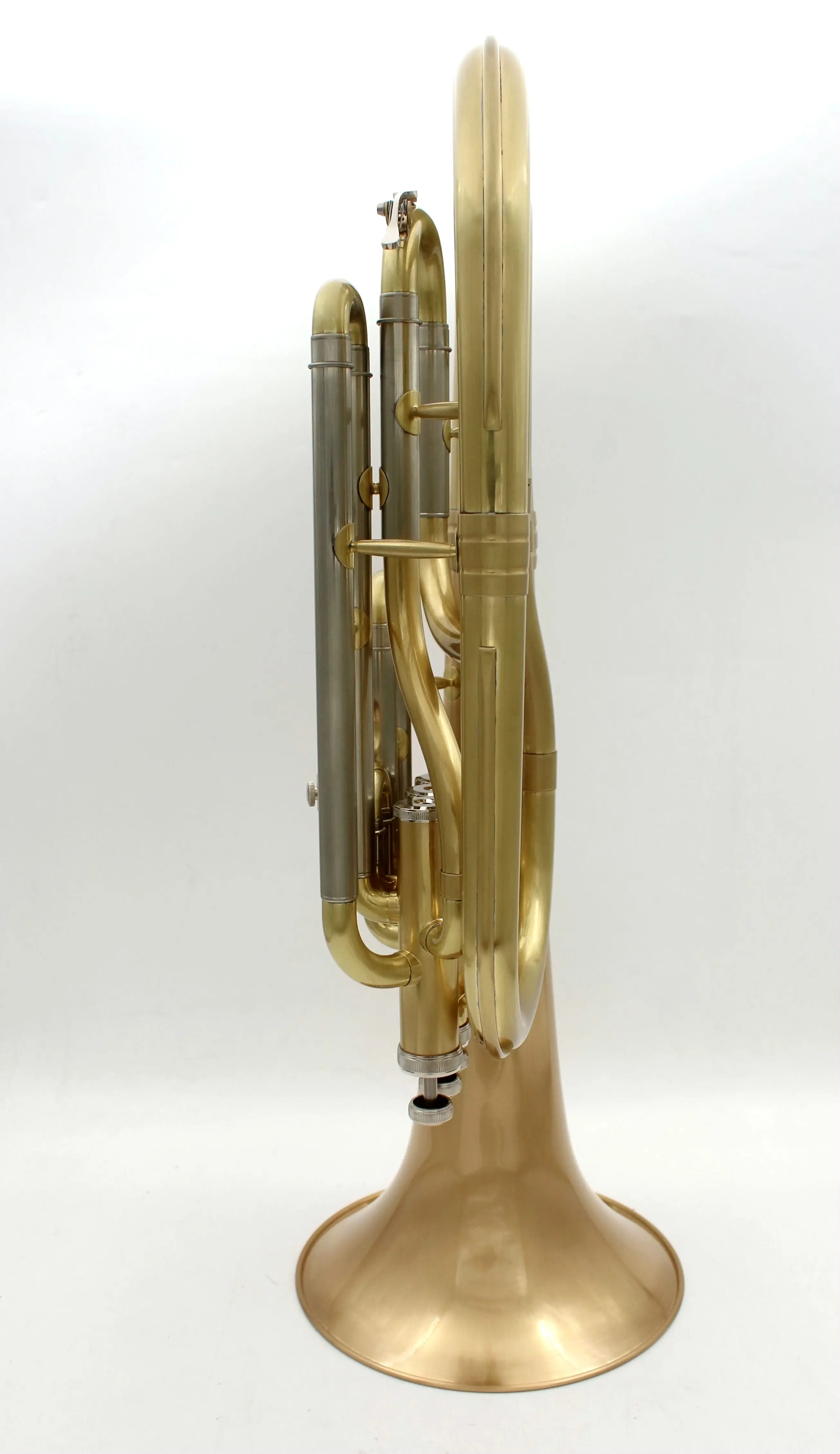 Eastern Music Pro use Clear Lacquered Bb Baritone Horn Cupronickel Tuning Pipe Gold Brass Leadpipe & bell