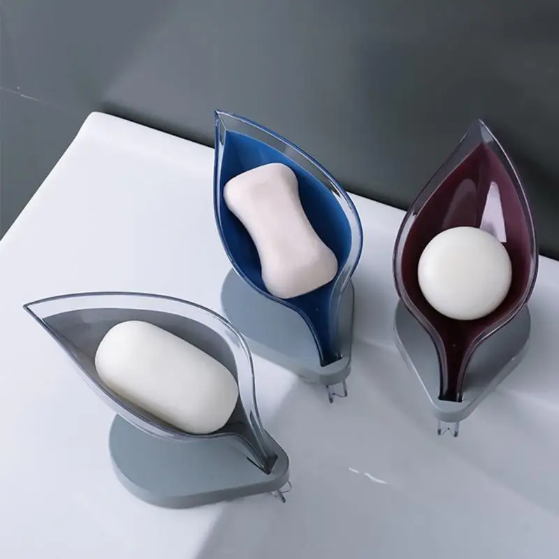 Sink Sponge Holder 1pc Leaf Shape Soap Holder Kitchen Dish Sponge Storage Tray Soap Box Bathroom Holder Case Bathroom Supplies Kitchen Gadgets