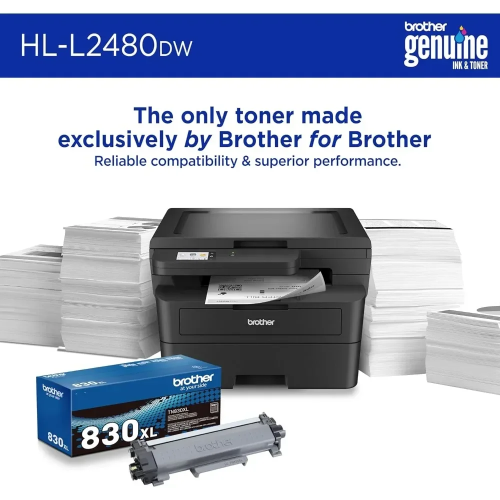 HL-L2480DW Wireless Compact Monochrome Multi-Function Laser Printer with Copy and Scan, Duplex, Mobile 4