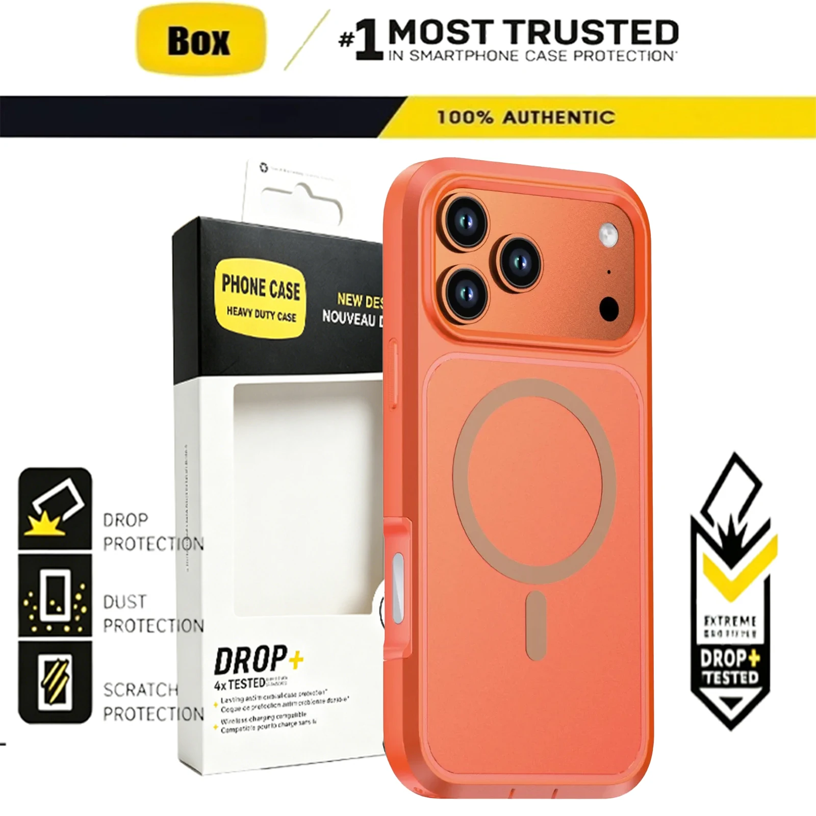 Military Grade Drop-Tested MagSafe Charging Armor Protective Phone Case, OTT-BOX Series