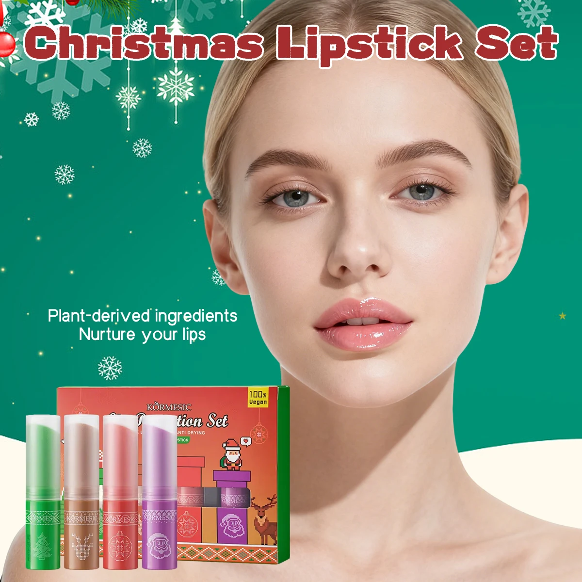 Natural Plant Formula Lip Balm Moisturizing Repairing and Preventing Cracks Lipstick Base Without Smudges Christmas Gift