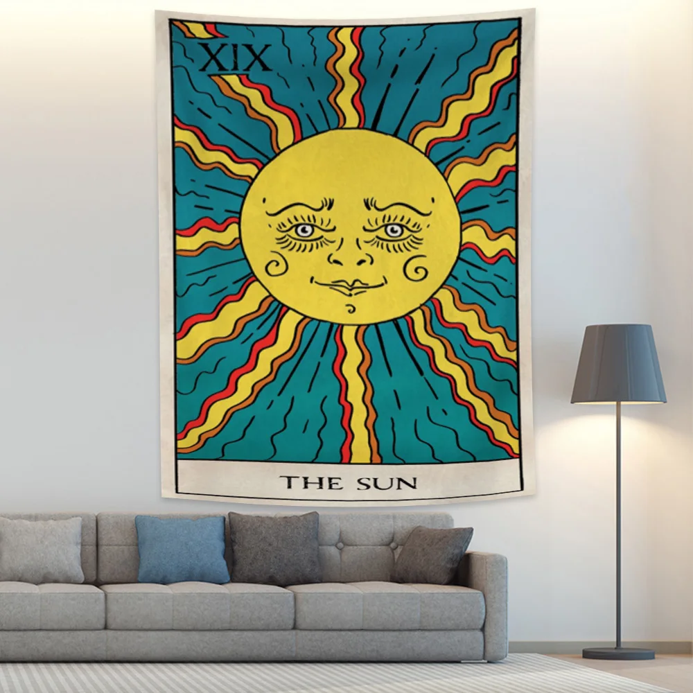 

Western Witch Tarot Pattern Tapestry Mandala Bedroom Decor Aesthetic Tapestries Wall Stickers Decoration Wall Cloth Tapestries