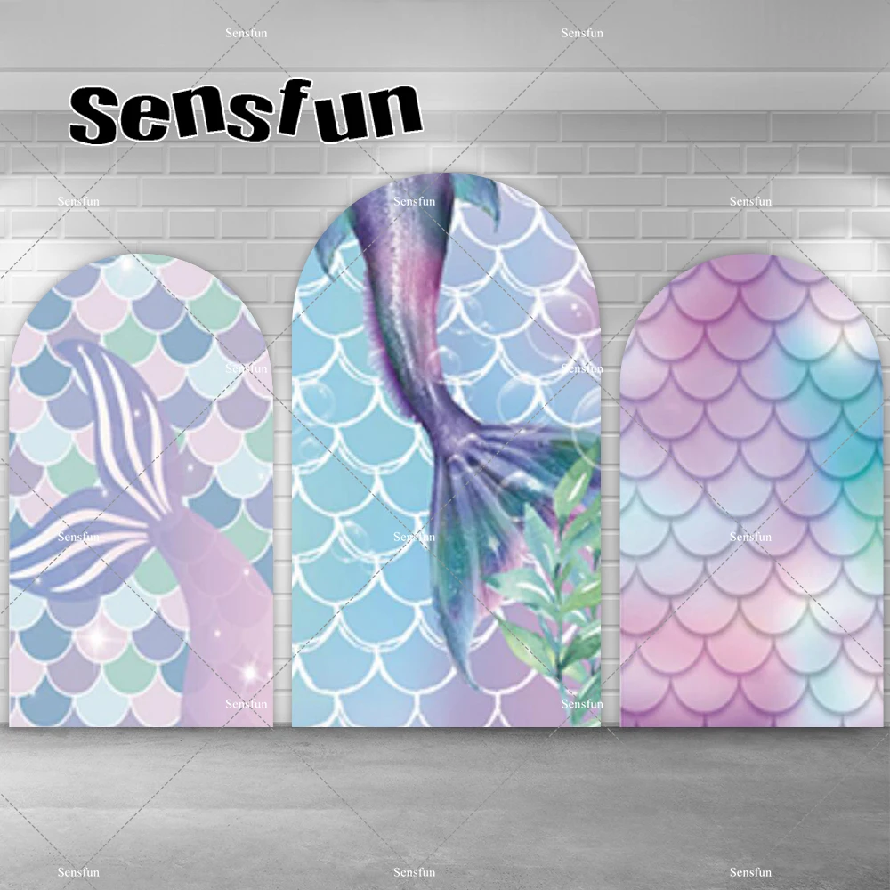 

Mermaid Birthday Party Arch Backdrop Chiara Wall Party Decoration Girls Under The Sea Baby Shower Photography Background