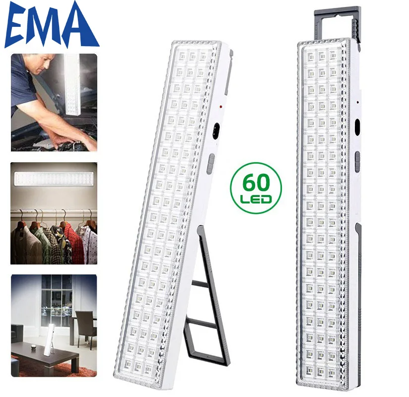 60leds Wallmounted Lamp Portable Lighbar Power Outage Emergnecy