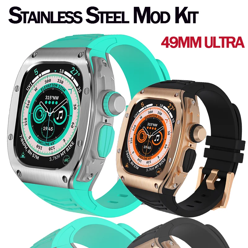 Apple Ultra Watch 49mm Case Band Stainless Steel Modification Kit