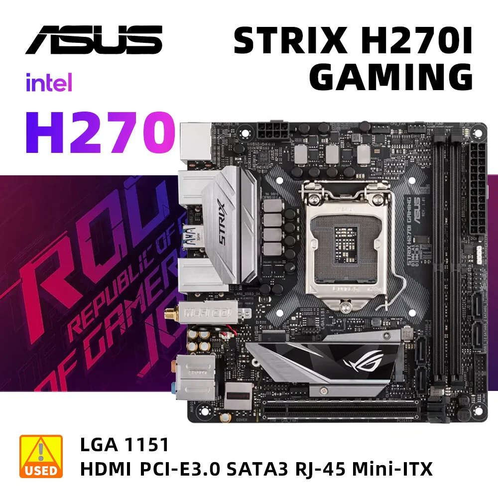 Asus Rog Strix H270I Gaming + I5 6500 Lga 1151 Kit Scheda Madre Intel H270 Ddr4 32Gb M.2 Usb3.1 Pci-E 3.0 Mini-Itx Per 7A/6A Generazione
