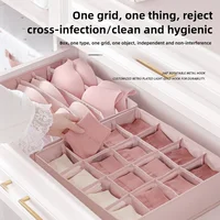 Pink Underwear Storage Box for Girls Dust-proof Socks Bra Organizer Box Drawer Fabric Box for Student Dormitory 2