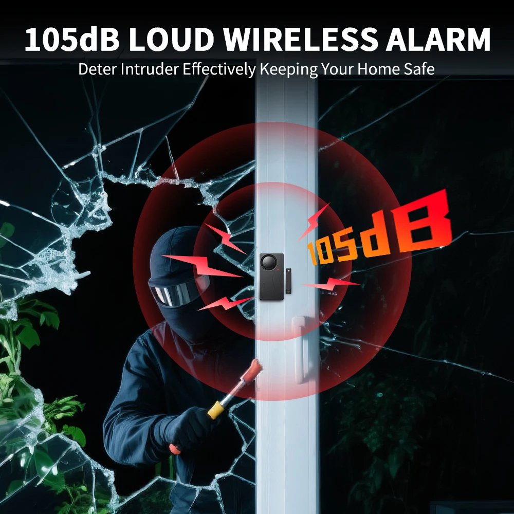 Electop High-Decibel Window & Door Security Alarm