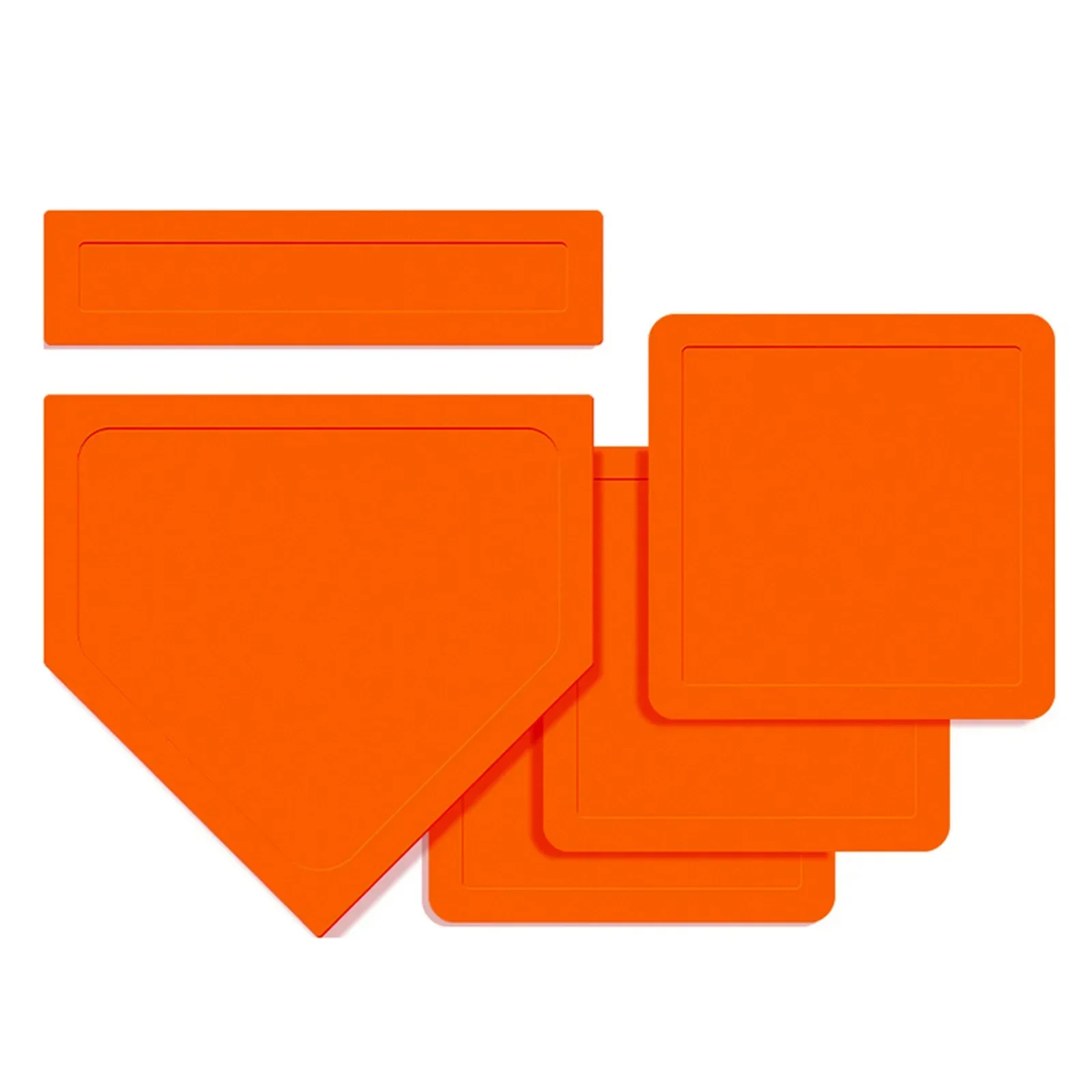 Baseball Bases Thrown Down 1 * Home Plate 1 * Pitcher's Rubber Set 3 Base For Backyard Playground Lightweight