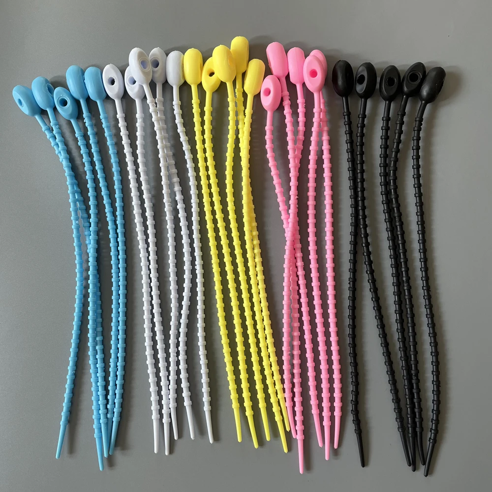 Silicone Reusable Cable Wire Organizer Winder Storage Holder Bag Ties Food Saver Earphone Line Tidy Clips 20PCS cable organizer,cable ties