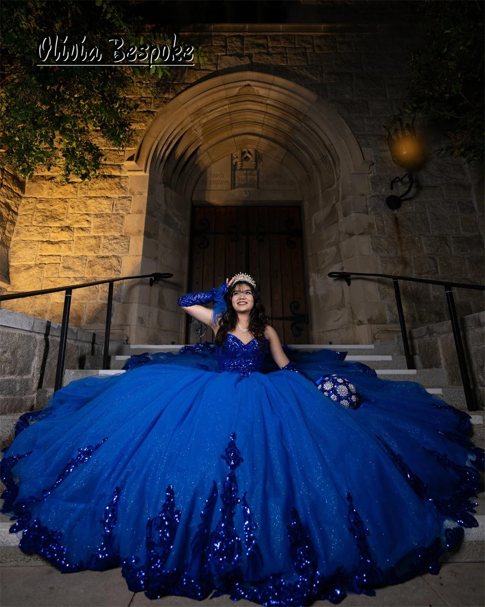 Remarkable King Blue Sequin Appliques Quinceanera Dress Ball Gown With Sleeves Sweetheart vestidos de 15 quincea&ntilde;era Customized