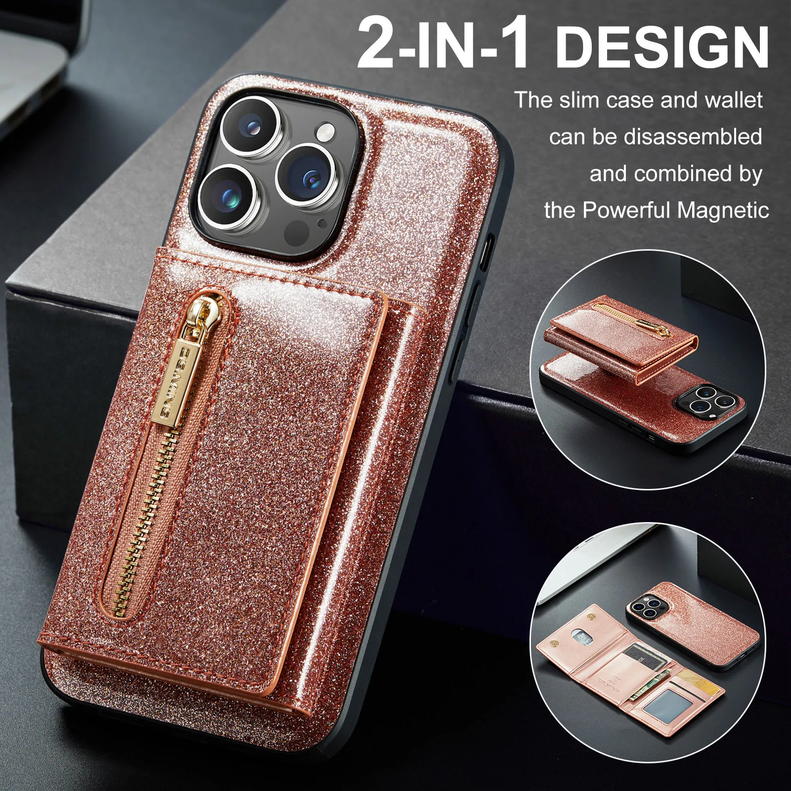 Designer Wallet Case Compatible with iPhone 14 Pro Max,Luxury Card