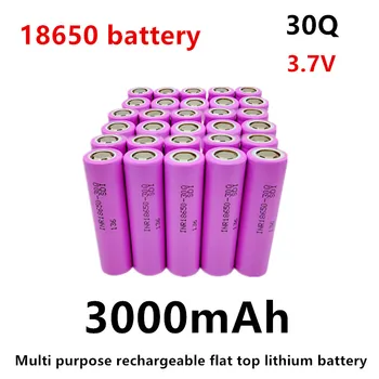 Batteria 18650 30Q 3.7V 3000mAh Batteria al Litio a Punta Piatta Multiuso Ricaricabile
