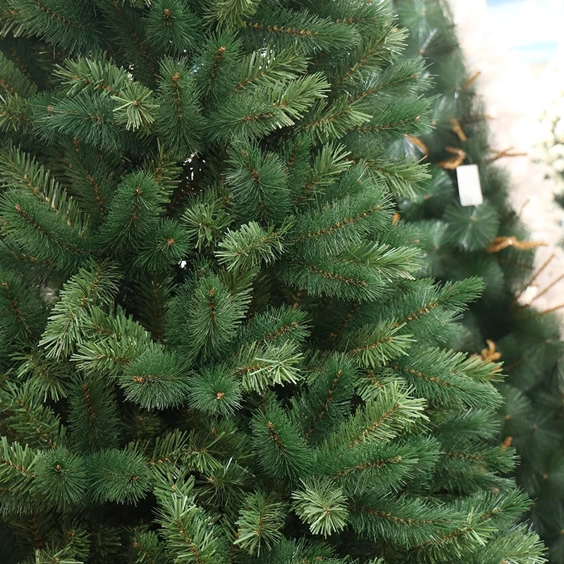 2.4m green Christmas tree PVC+ pine needle decorated |