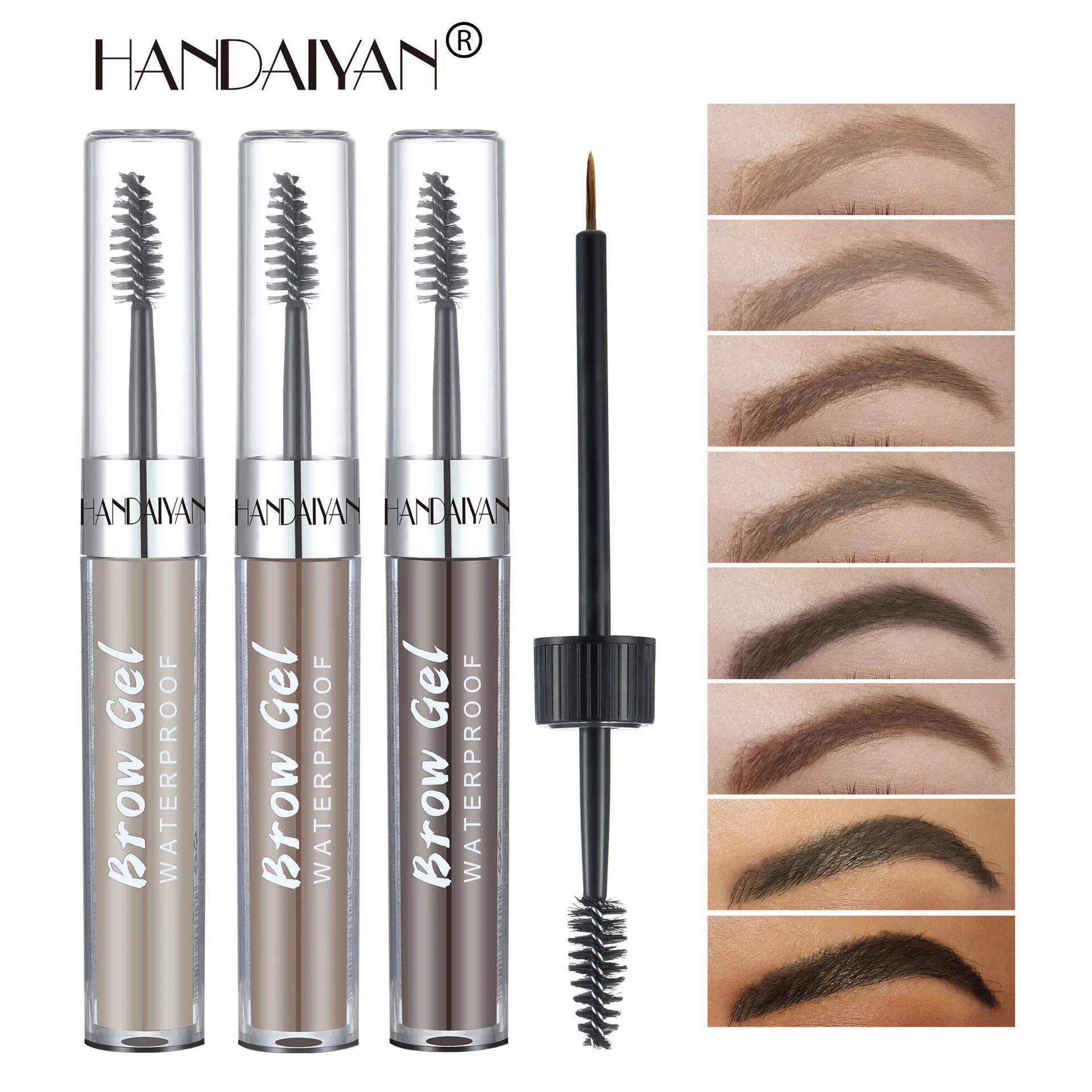 8 Color Liquid Eyebrow Cream Gel Waterproof Not easy to smudge Dyeing Eyebrow Tattoo Tint Double Head With Eyebrow Mascara Brush 2
