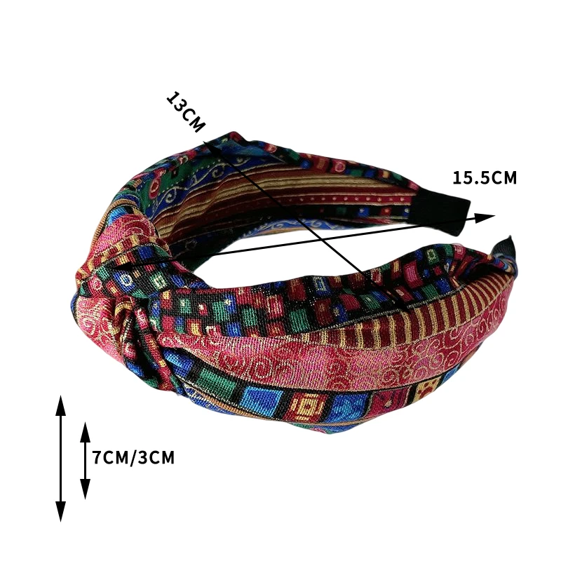 1 cerchietto annodato alla moda da donna, fascia larga, fascia per