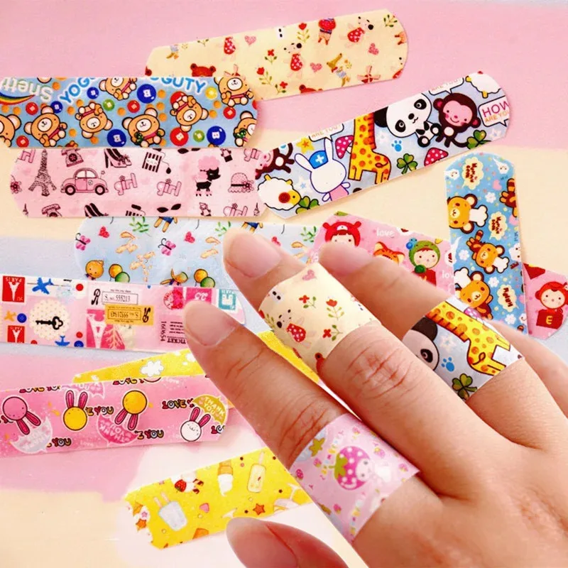 60/120Pcs kawaii cartoon animal pattern waterproof band aid hemostasis adhesive baby bandages wound plaster patches for kids