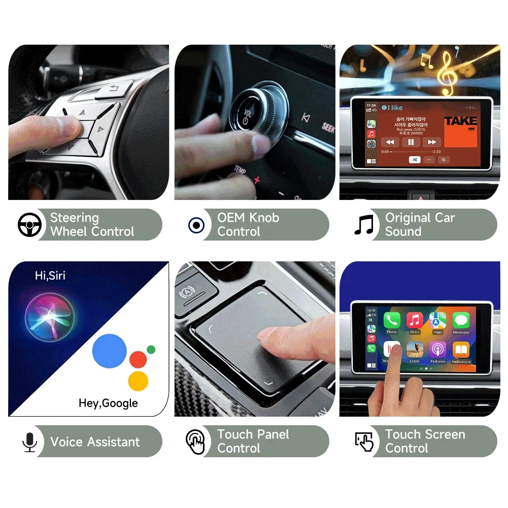CarlinKit 5.0 2AIR  ī÷, ȵ̵ ڵ  , Ƽ, , Ÿ, ޸, Ǫ, , ƿ, 4  1 ڽ