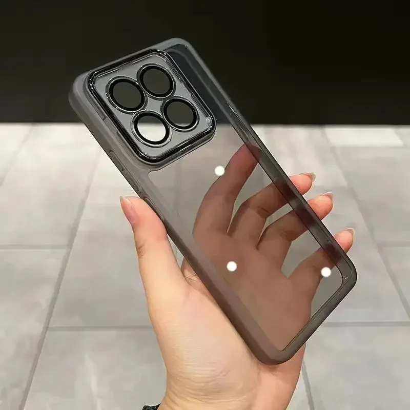 Clear TPU Silicone Back Cover with Camera Protector Lens Film