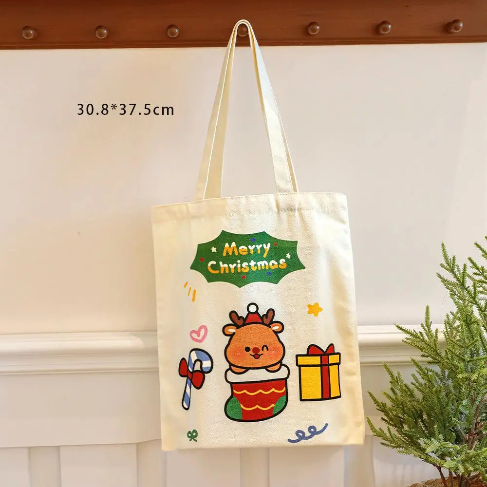Christmas Gift Bag Cartoon Santa Claus Elk Xmas Tree Handheld Canvas Bag Merry Christmas Decor Natal Navidad Happy New Year
