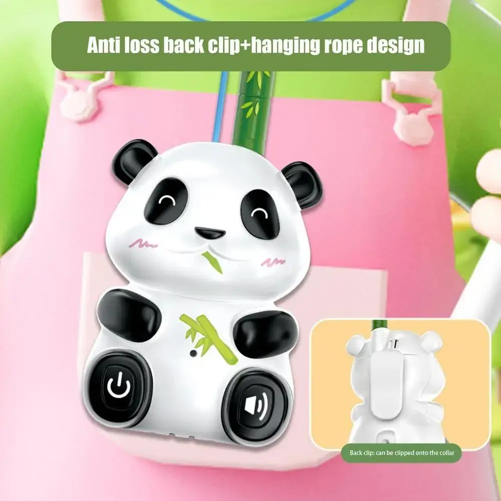 2Pcs Panda Walkie Talkie Toys Transceiver No Radiation Portable Wireless Walkie-Talkies Cartoon Battery Powered