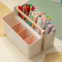 Large Capacity Cute Stationery Storage Box - Creative Desktop Pen Organizer (Pink)
