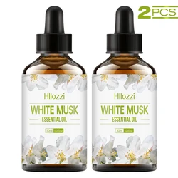 White Musk & Vanilla Essential Oil: Rich Aroma for Skin & Hair Care, Hydration & Moisturizing Aromatherapy Candle (WHITE MUSK 2PCS)