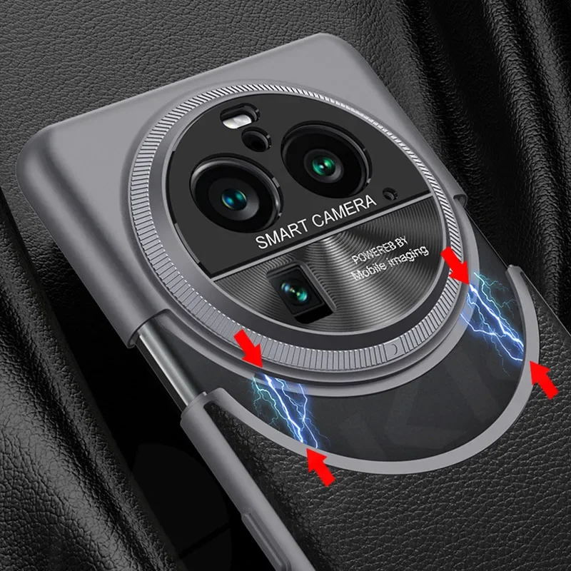Luxury PU Leather Plastic Case For Oppo Find X6 Pro Camera Protective Anti-knock
