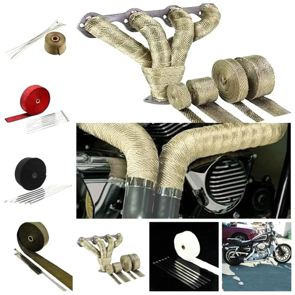 

5m Motorcycle Anti-Scalding Exhaust Pipe Tube Thermal Heat Insulation Tape Roll