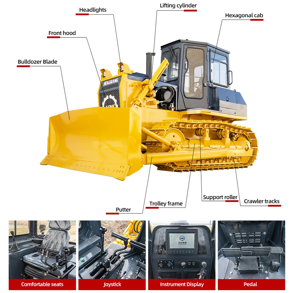 HENGWANG Compact 130HP Bulldozer HW13D for Efficient Earth Moving